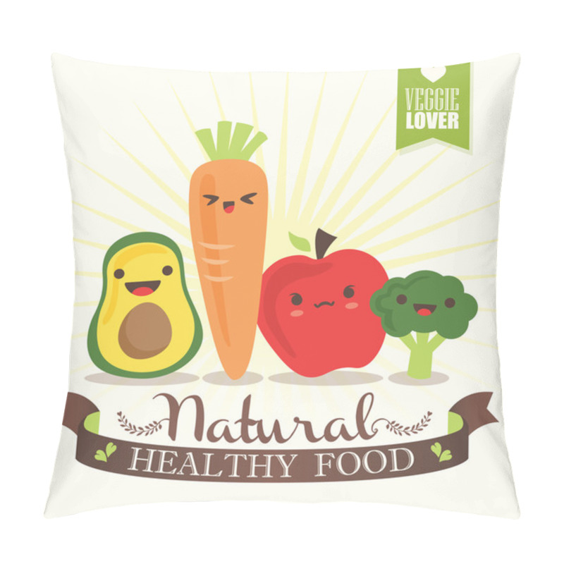 Personality  Kawaii Vegetable Cartoon Characters Illustration Pillow Covers