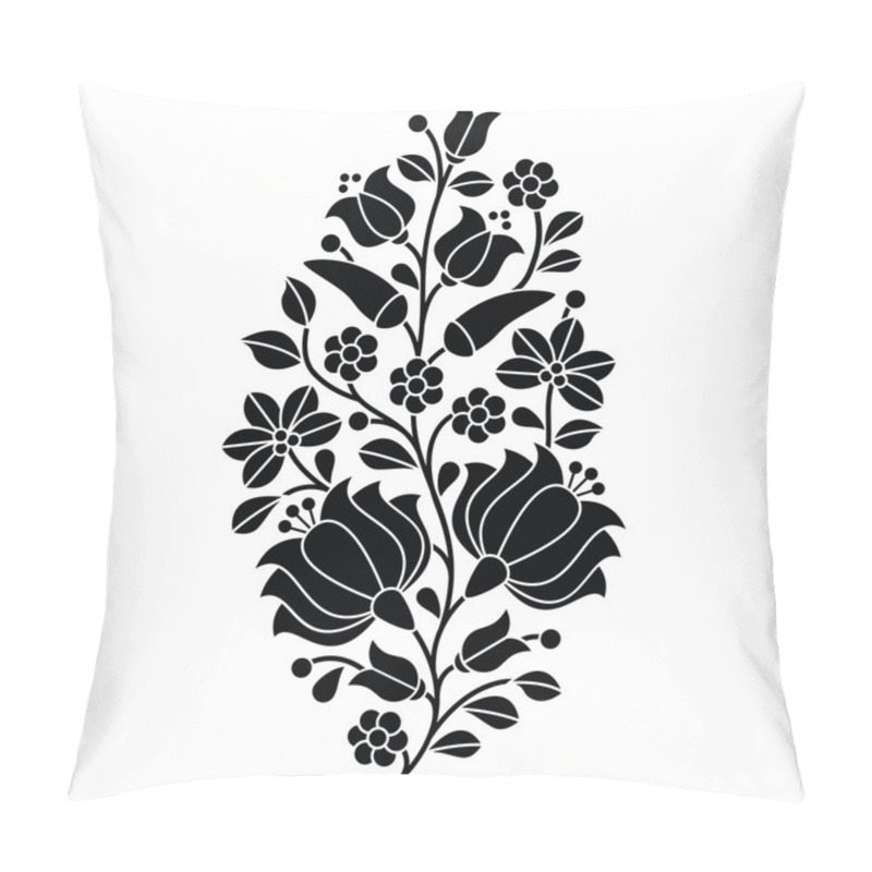 Personality  Hungarian Black Folk Pattern - Kalocsai Embroidery With Flowers And Paprika Pillow Covers