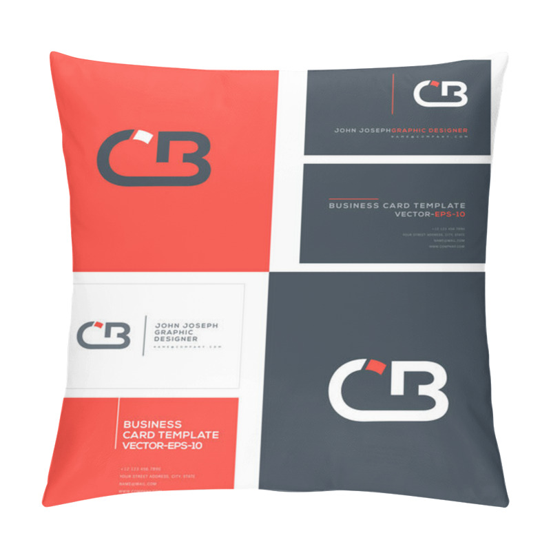 Personality  logo joint Cb for Business Card Template, Vector pillow covers