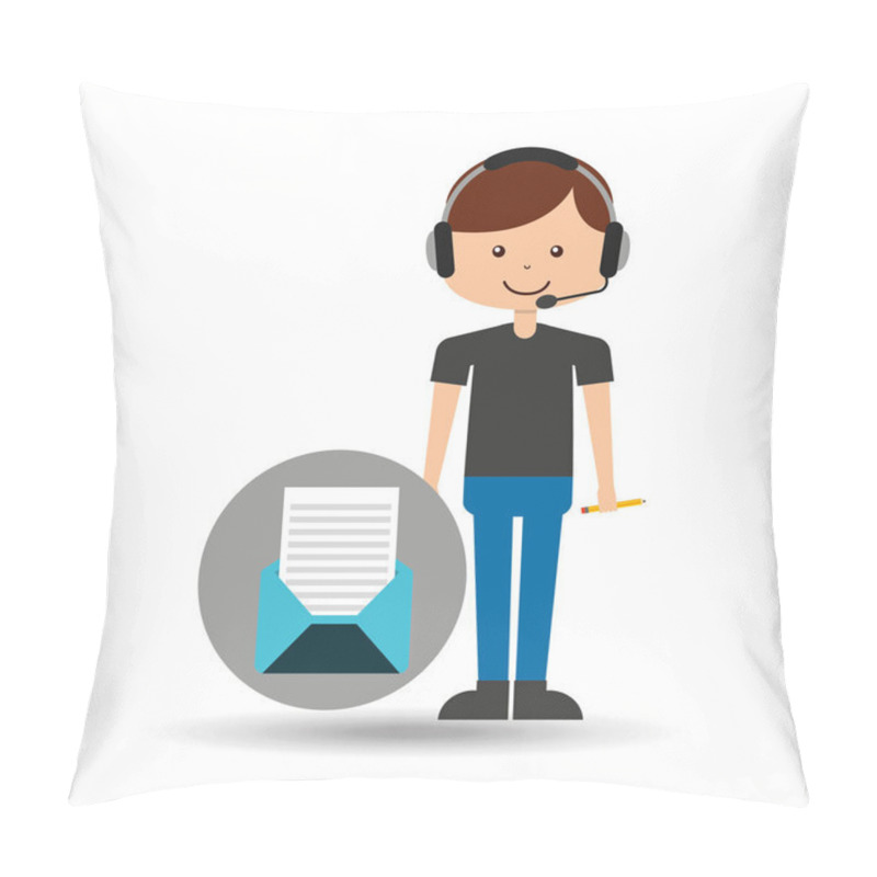 Personality  Guy Operator Help Service Email Pillow Covers