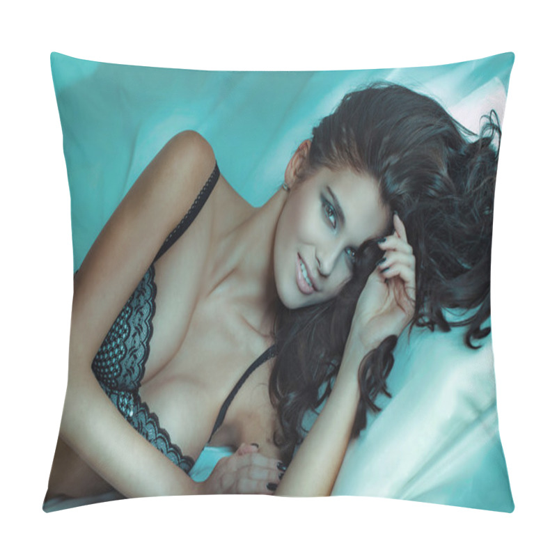 Personality  Sensual Brunette Woman In Lingerie. Pillow Covers