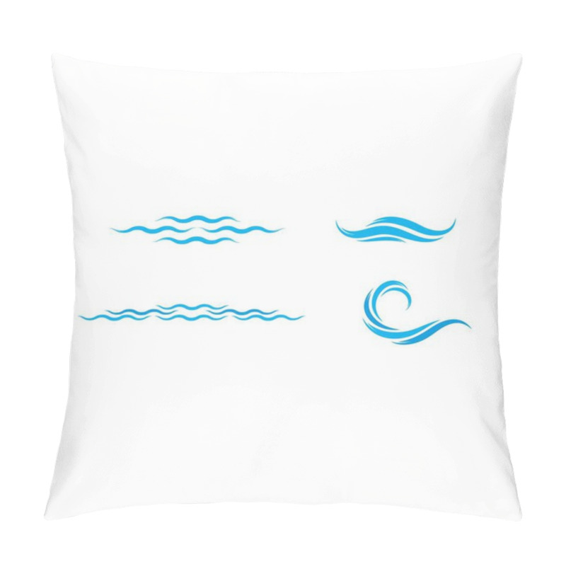 Personality  Water Wave Logo Template. Vector Icon Illustration Design Pillow Covers