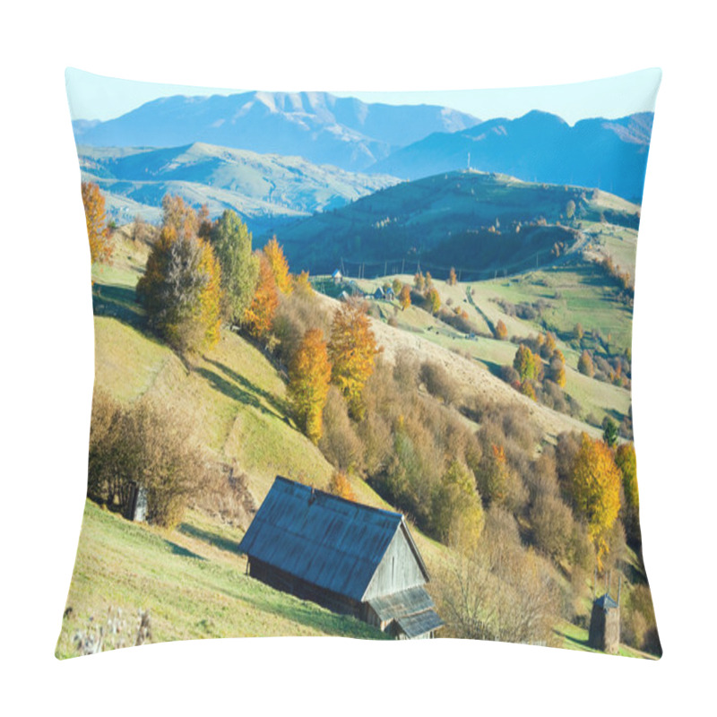 Personality  Autumn Mountain Village (Carpathian, Ukraine). Pillow Covers