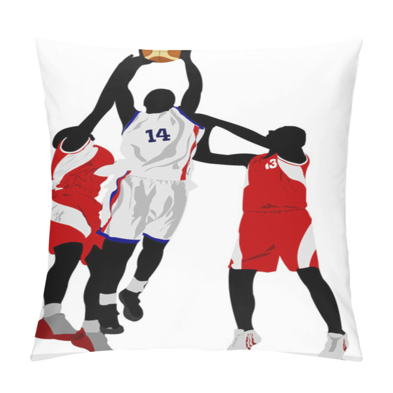 Personality  Basketball Players. Vector Illustration Pillow Covers