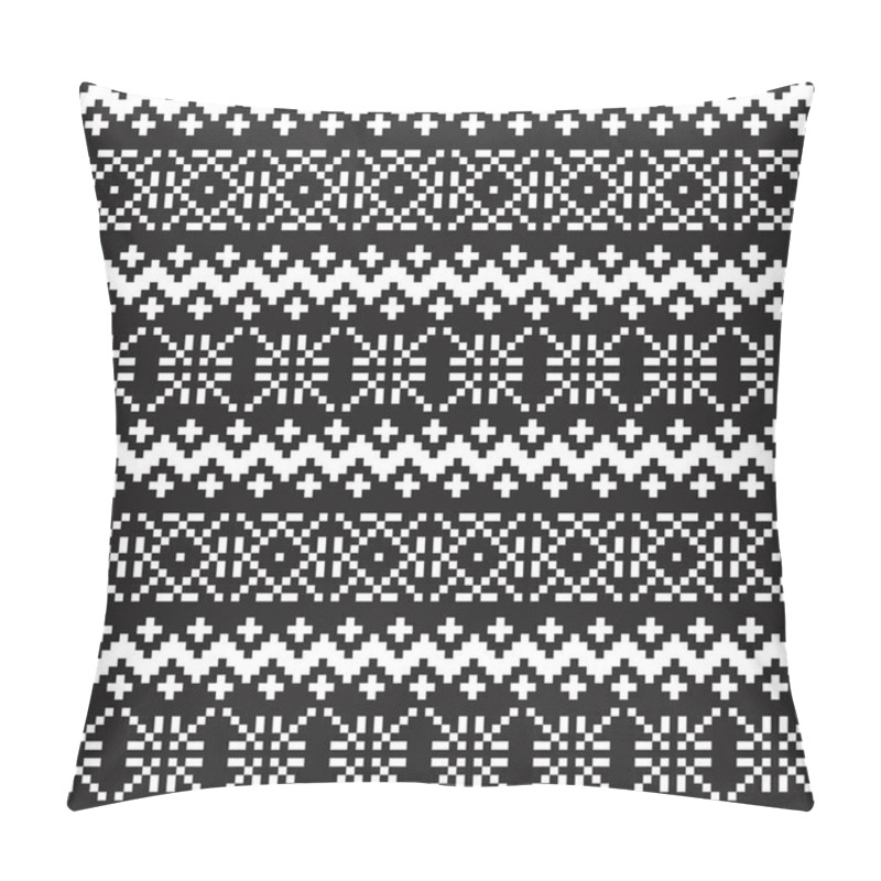 Personality  Christmas Fair Isle Pattern Design For Fashion Textiles, Knitwear And Graphics Pillow Covers