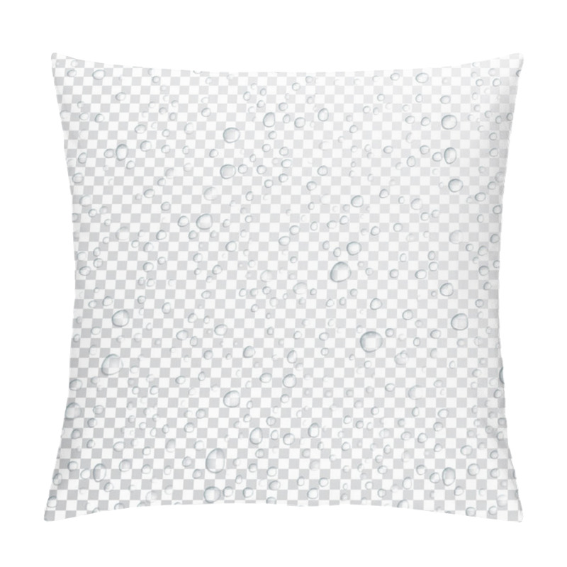 Personality  Vector Water Drops On Glass. Rain Drops On Transparent Background Pillow Covers