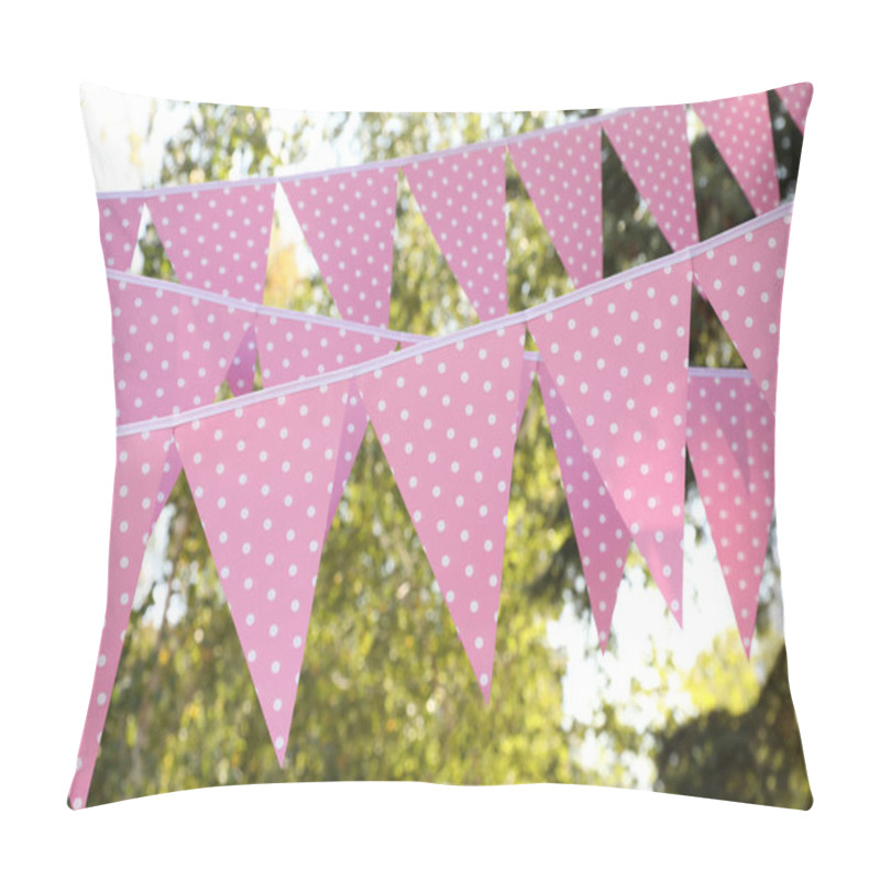 Personality  Pink Bunting Flags In Park. Party Decor Pillow Covers