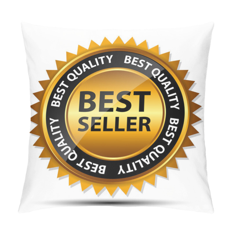 Personality  Vector Best Seller Gold Sign, Label Template Pillow Covers