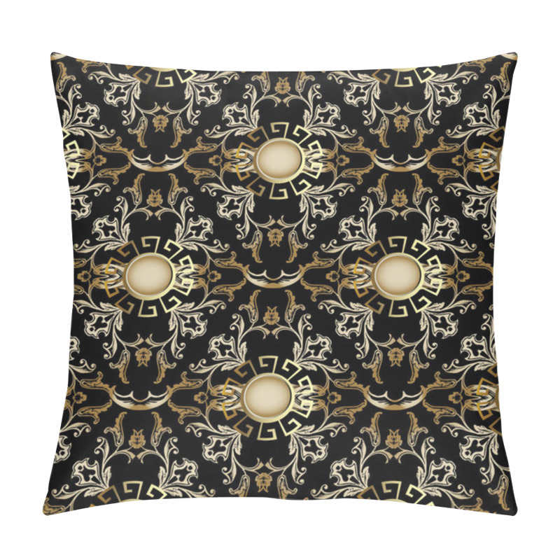 Personality  Damask 3d Seamless Pattern. Vector Baroque Background. Antique  Pillow Covers