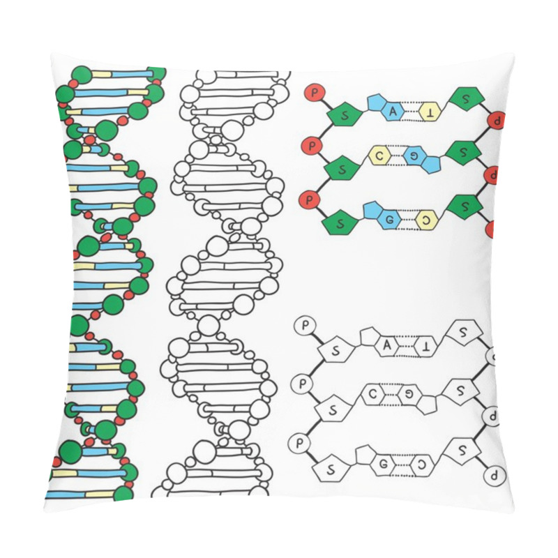 Personality  DNA - Helix Molecule Model Pillow Covers