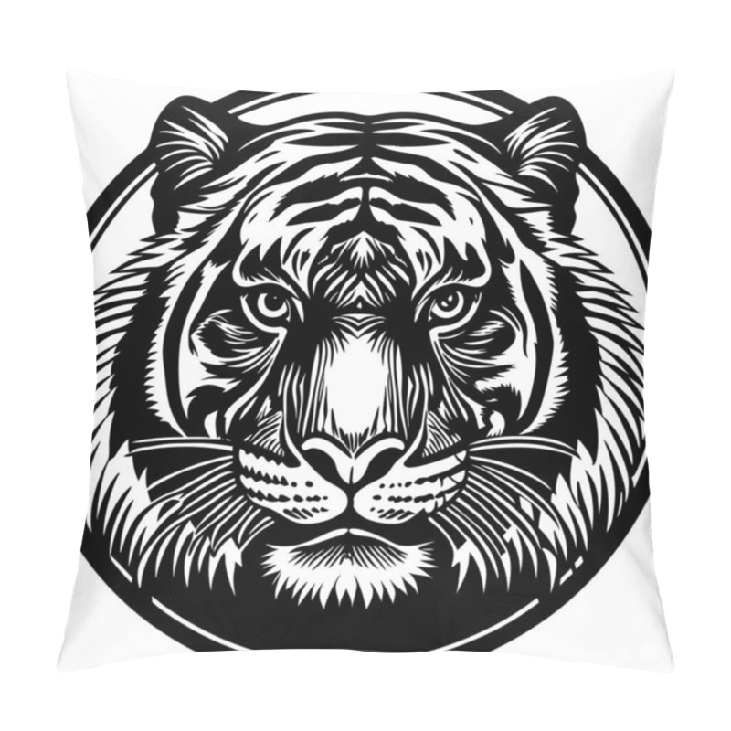 Personality  Vector Black Tiger Head Pillow Covers