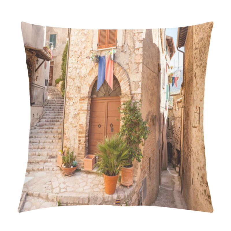 Personality  Old Narrow Street Of Stroncone, Umbia, Italia Pillow Covers