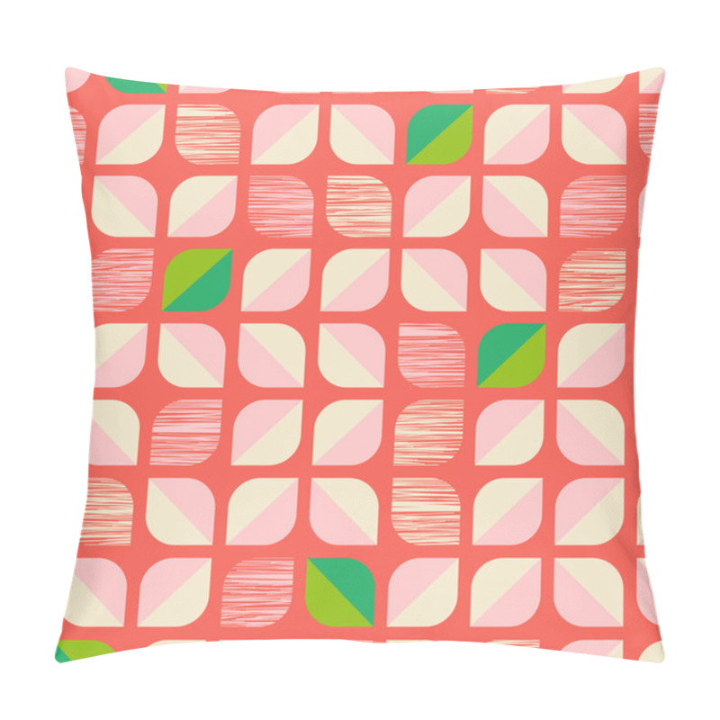 Personality  Seamless Geometric Retro Pattern With Leaves Pillow Covers