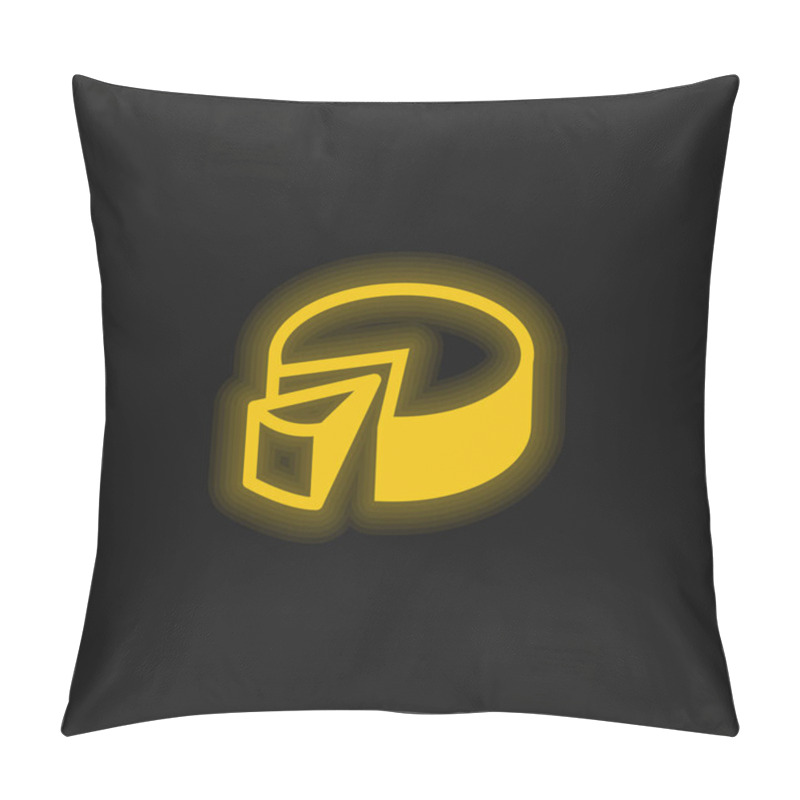 Personality  3d Pie Chart Graphic Yellow Glowing Neon Icon Pillow Covers