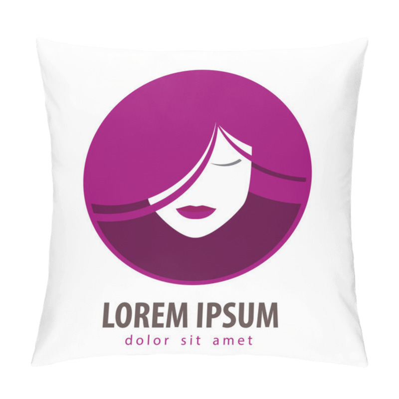 Personality  Beauty Salon Vector Logo Design Template. Cosmetic, Makeup Or Young Woman Icon Pillow Covers