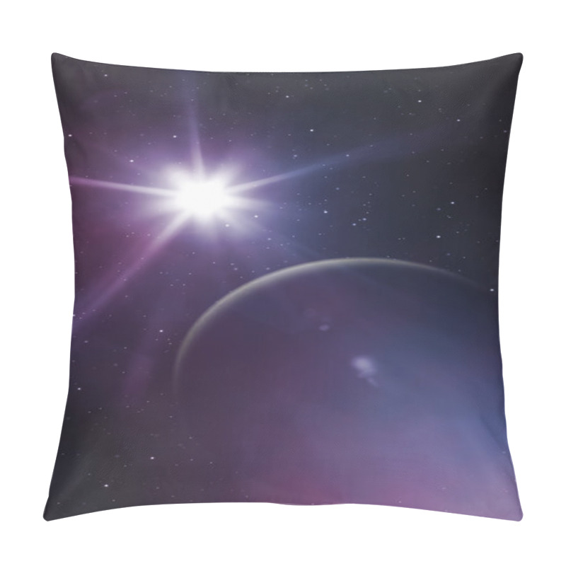 Personality  Bright Star And Purple Planet Pillow Covers