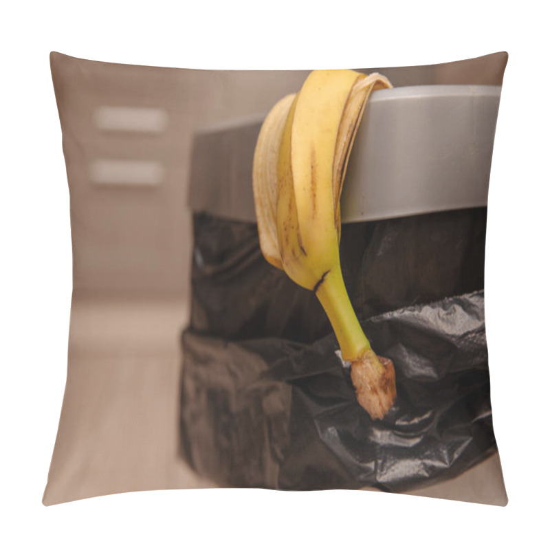 Personality  Banana Peel In A Trash Bin Pillow Covers