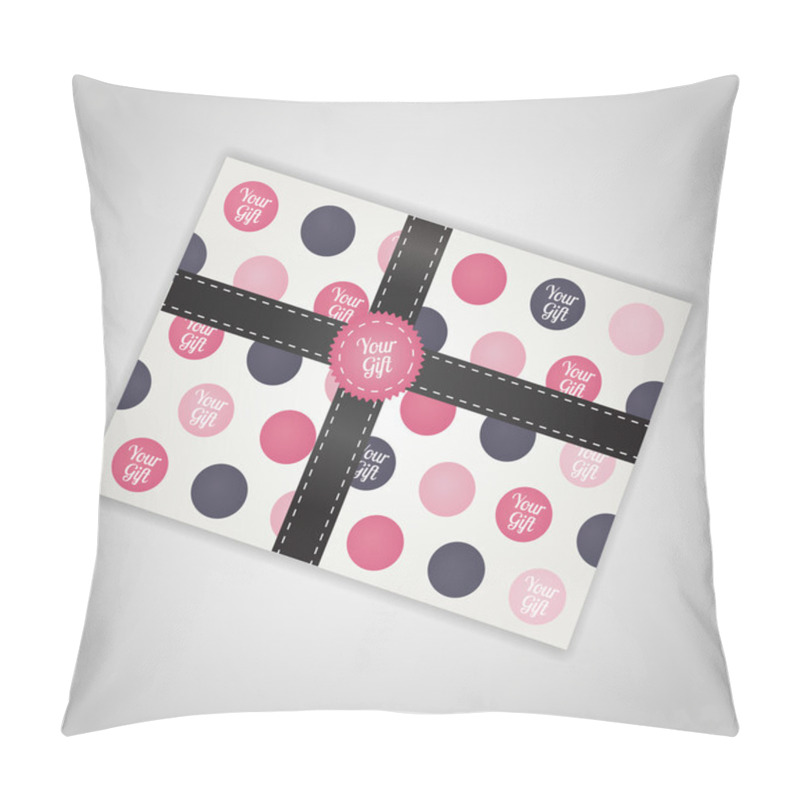 Personality  Vector Illustration Of Gift Box With Ribbon. Pillow Covers