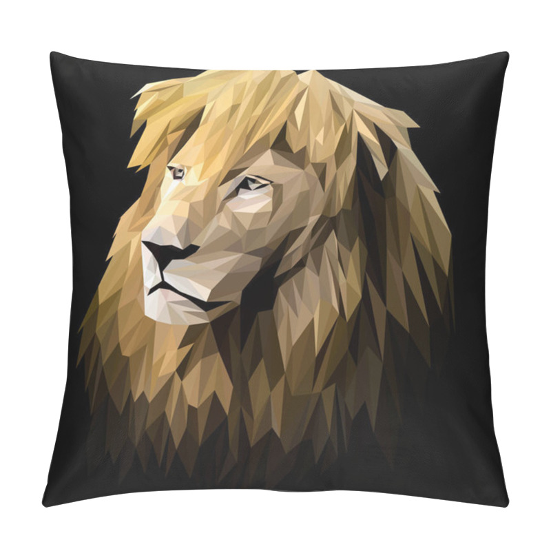 Personality  Lion Low Poly Design.  Pillow Covers