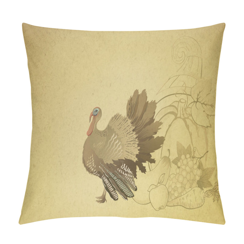 Personality  Thanksgiving Card With Turkey Pillow Covers