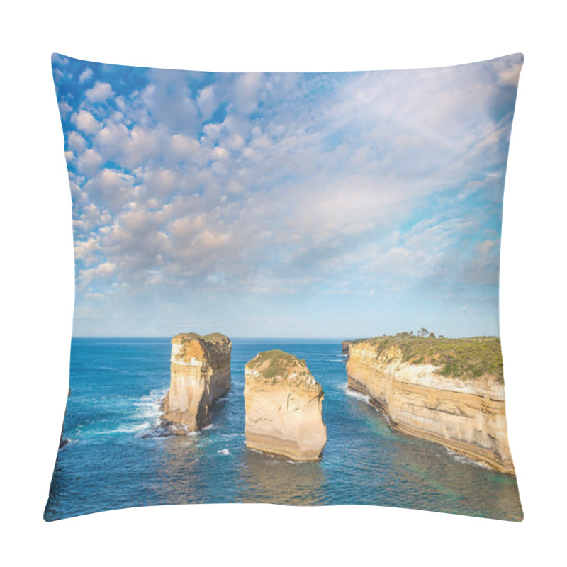 Personality  Amazing Aerial View Of Limestone Rocks Above The Ocean, Great Oc Pillow Covers