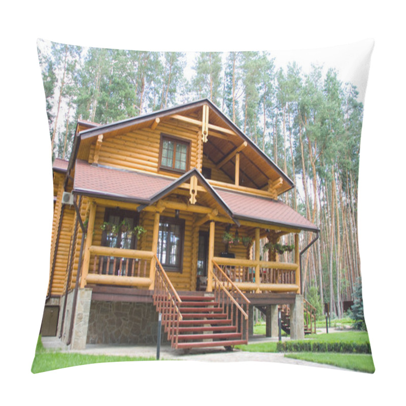 Personality  Wood Mansion In Pine Forest Pillow Covers