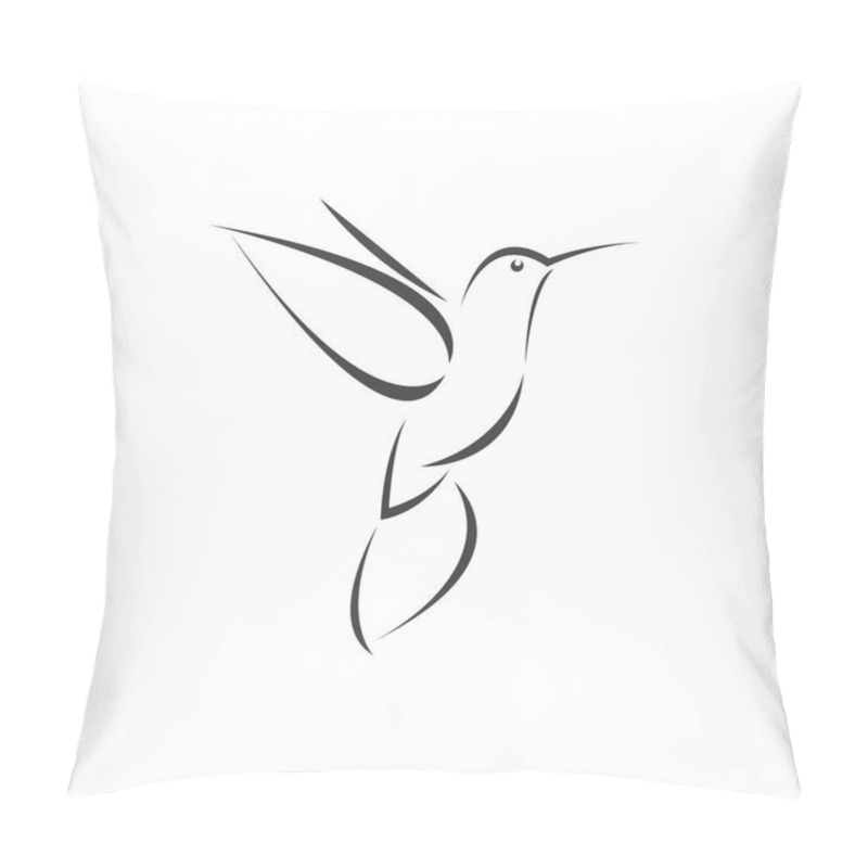 Personality  Vector Image Hummingbird Design On White Background. Icon Symbol. Illustrator. Black And White Pillow Covers