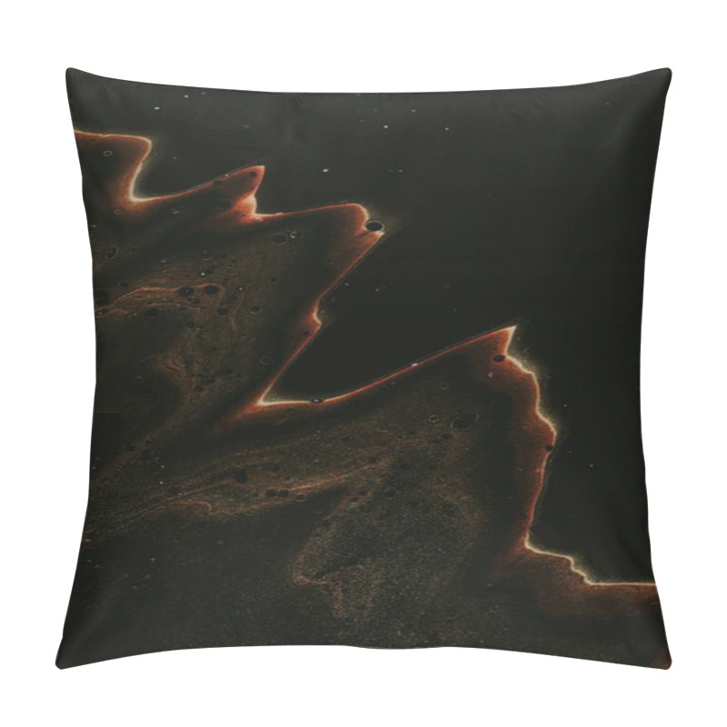 Personality  A Mesmerizing Abstract Of Dark Waves With Vibrant Reddish Accents. Pillow Covers