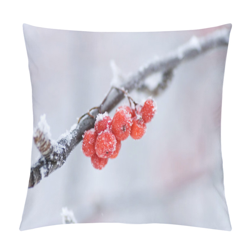 Personality  The Frozen Mountain Ash On A Branch Pillow Covers