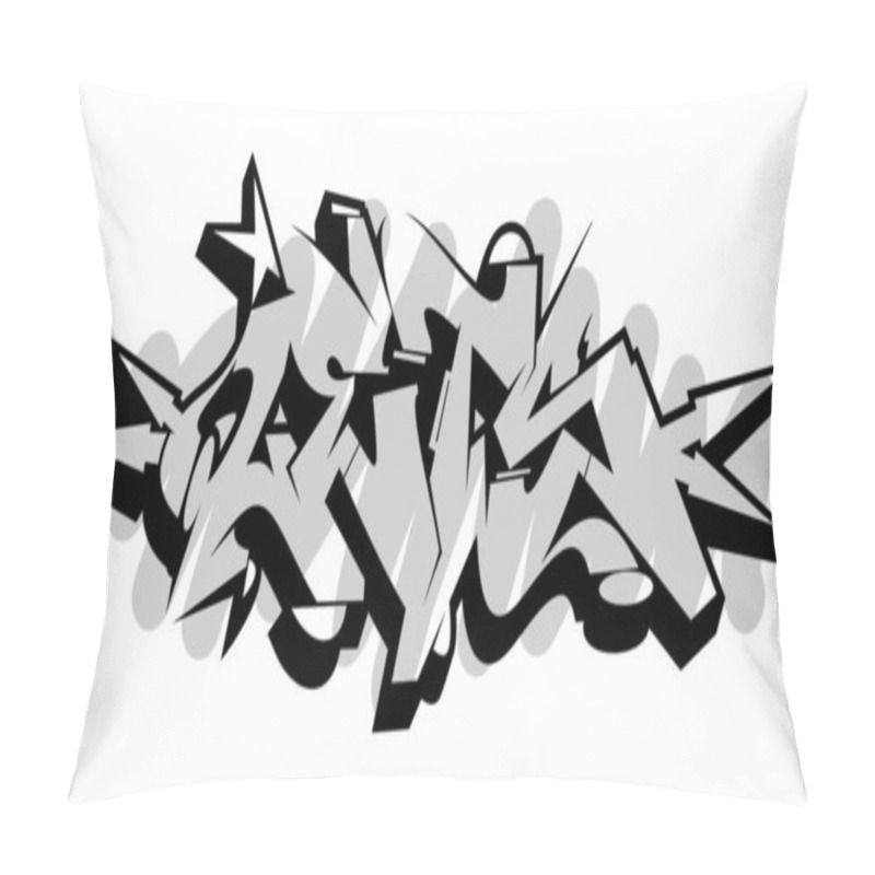 Personality  Abstract Word Lets Graffiti Style Font Lettering Vector Illustration Pillow Covers