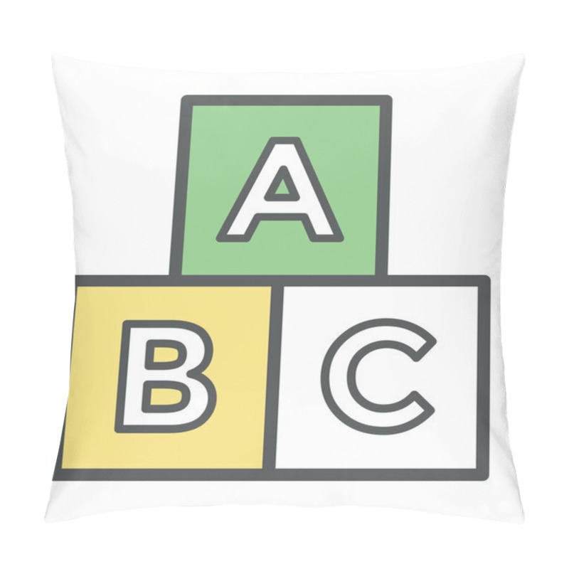 Personality  Alphabet Blocks Bold Icon Illustration Pillow Covers