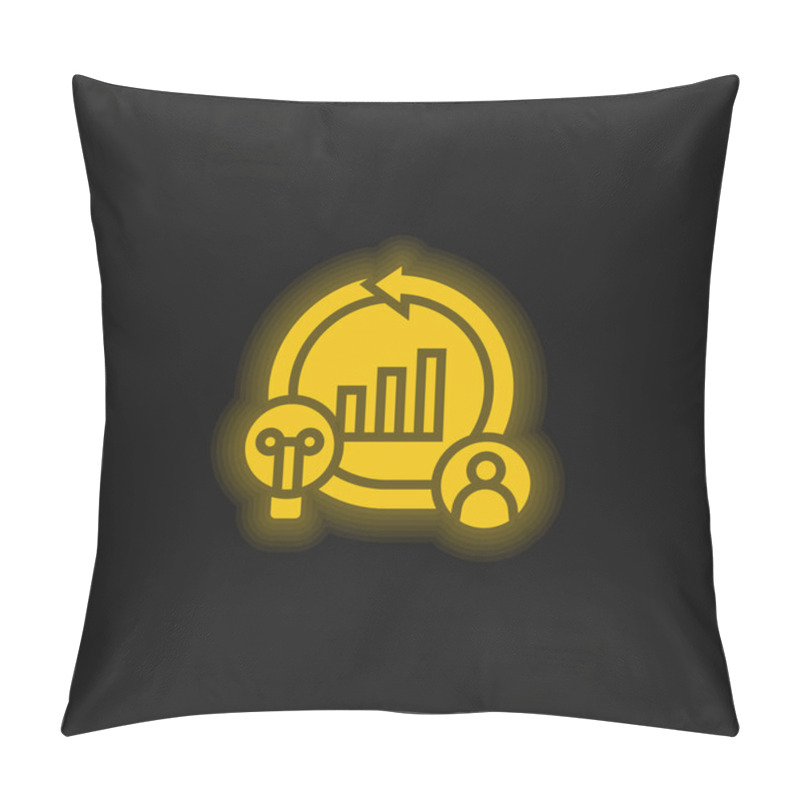 Personality  Agile Yellow Glowing Neon Icon Pillow Covers