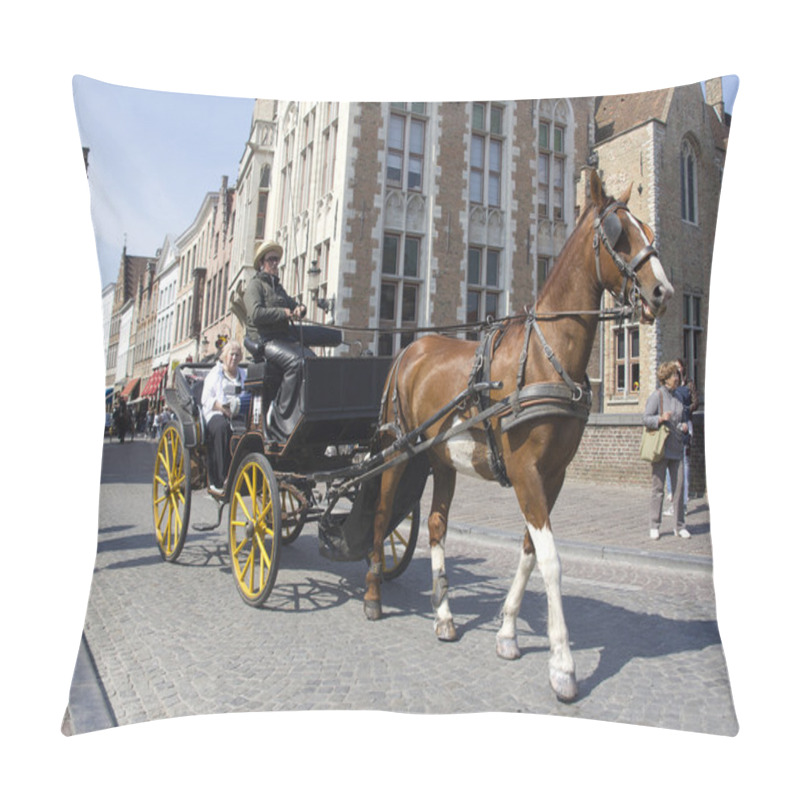 Personality  Horse-drawn Carriage In Bruges Pillow Covers