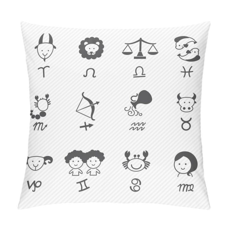 Personality  Zodiacal Icons Pillow Covers