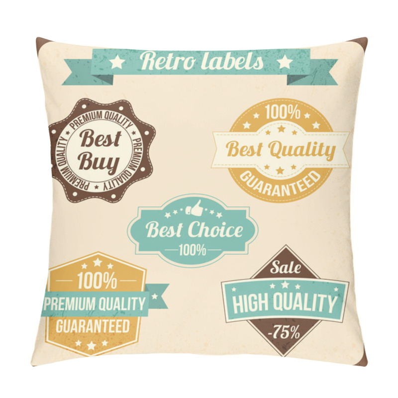 Personality  Vector Set Of Retro Labels Pillow Covers