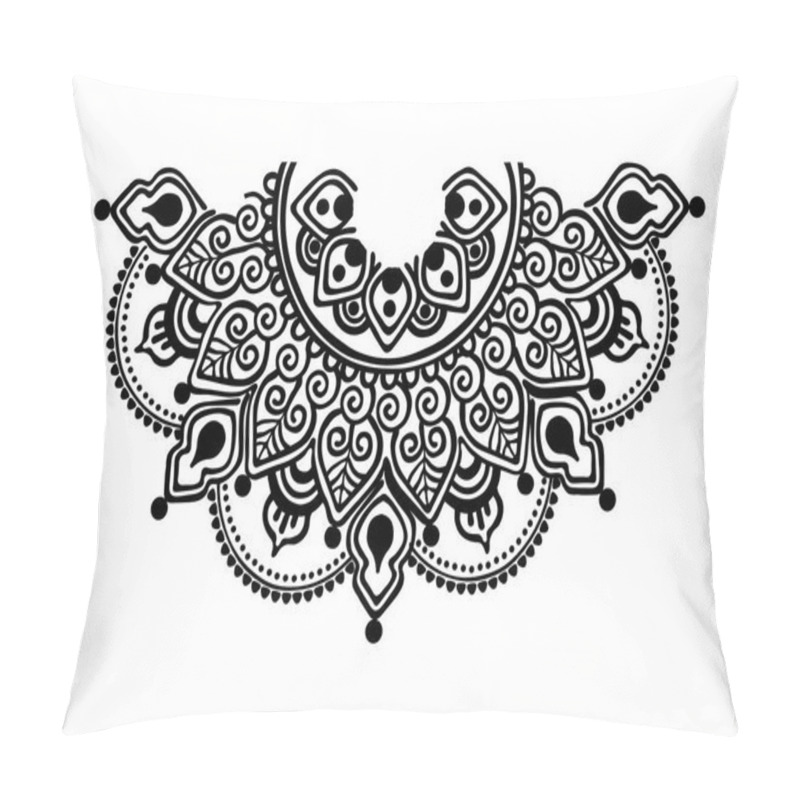 Personality  Neck Embroidery Design, Lace Print In Vector On White Background  Pillow Covers