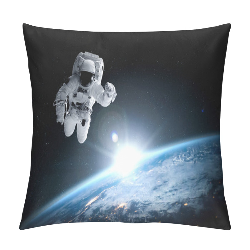 Personality  Astronaut Spaceman Do Spacewalk While Working For Space Station Pillow Covers