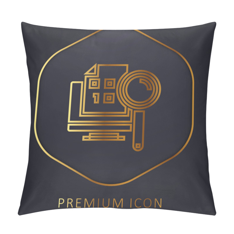 Personality  Binary Code Golden Line Premium Logo Or Icon Pillow Covers