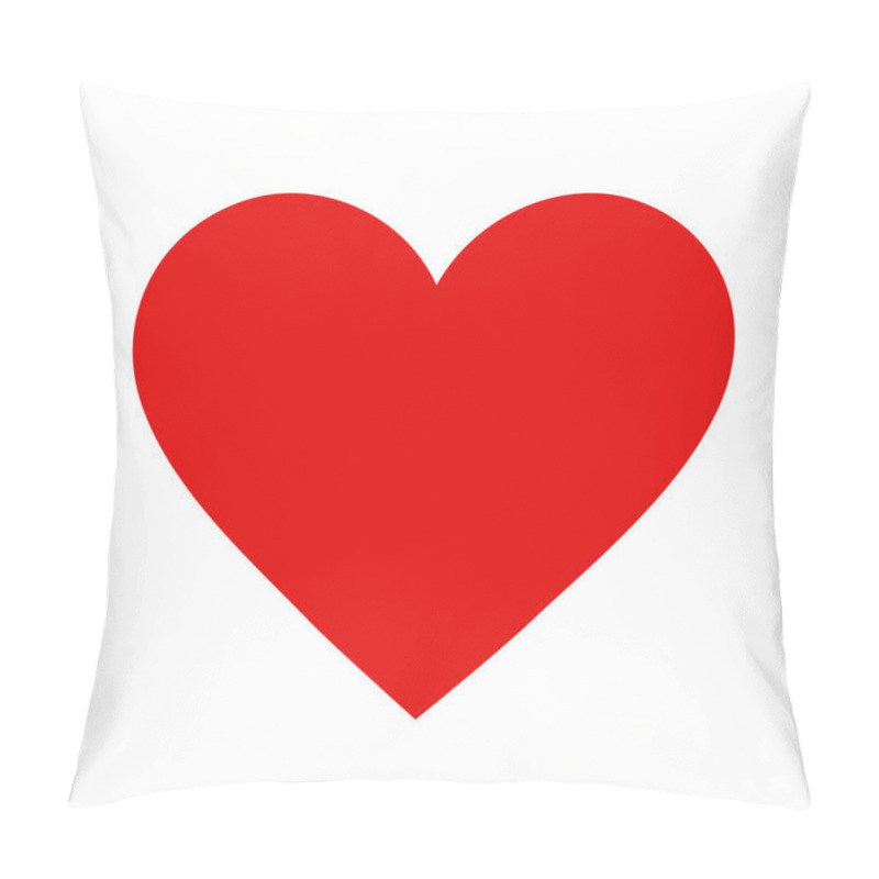 Personality  Loving Heart, Valentine Red Heart Icon On White Background Pillow Covers