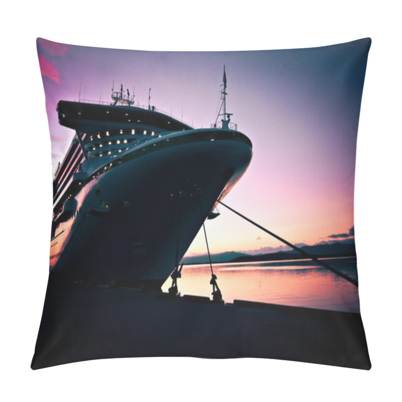 Personality  Cruise Ship At Sunrise Pillow Covers