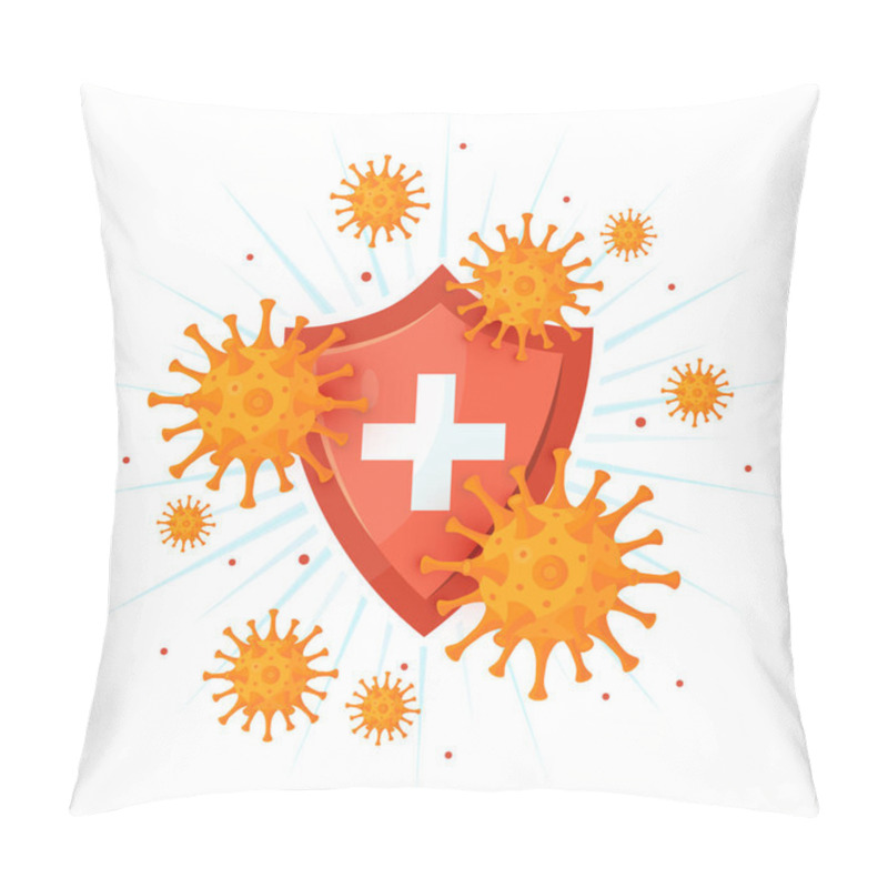 Personality  Immune System Icon In Cartoon Style, Vector Pillow Covers