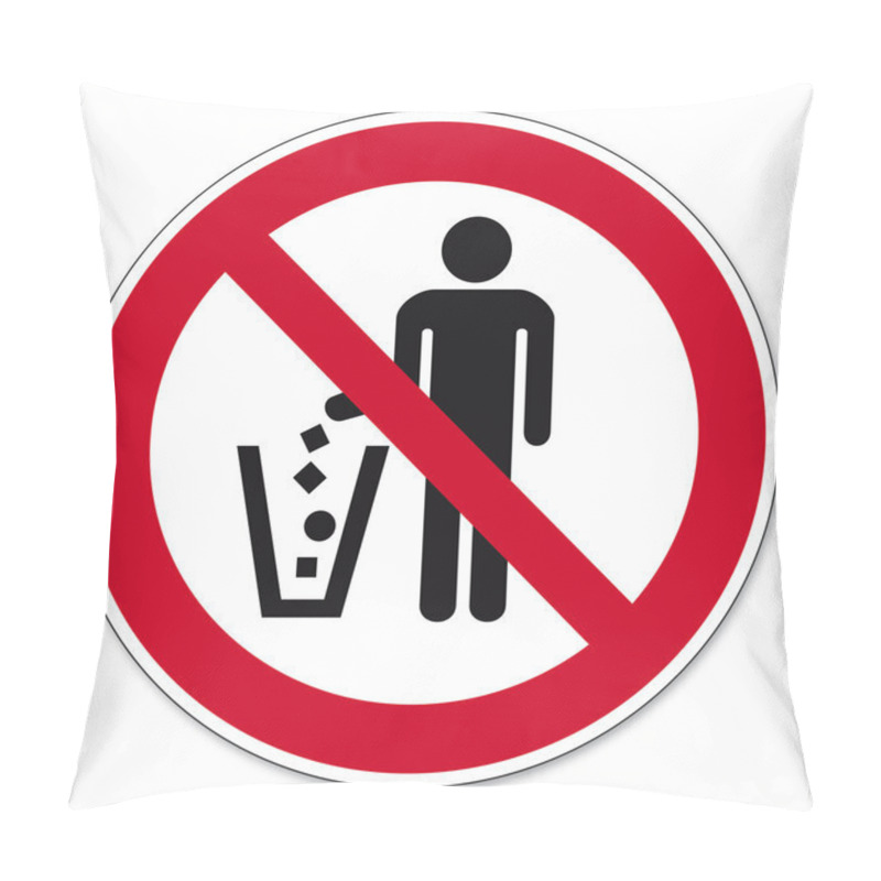 Personality  Prohibition Signs BGV Icon Pictogram Throw Waste Prohibited Pillow Covers