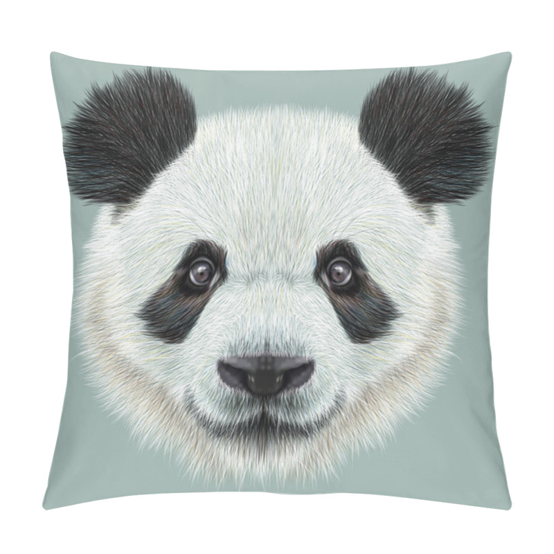 Personality  Illustrative Portrait Of Panda Pillow Covers