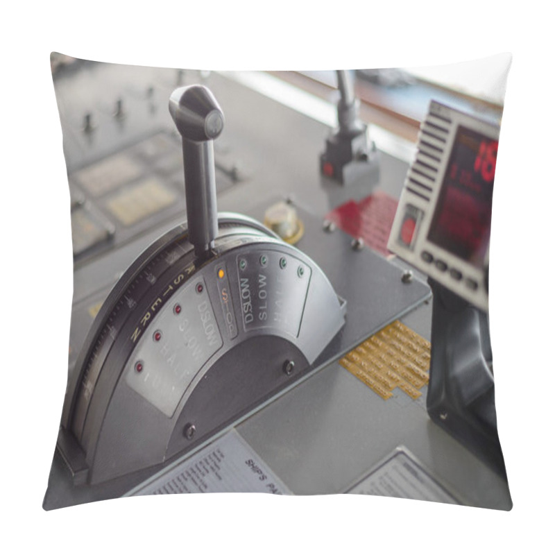 Personality  Ship's Control On Navigational Bridge Pillow Covers