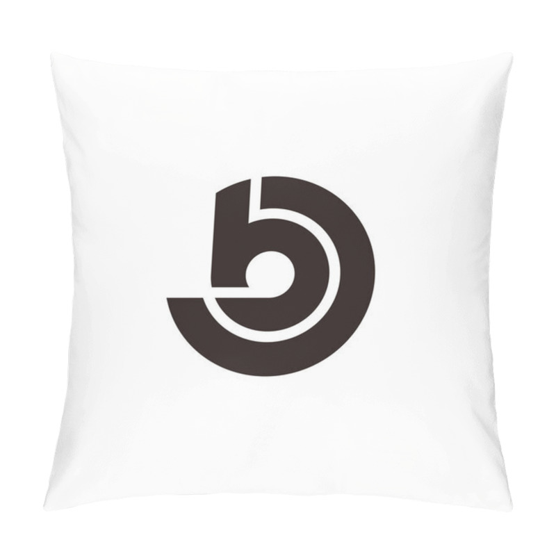 Personality  abstract letter bd geometric line circle design logo vector pillow covers