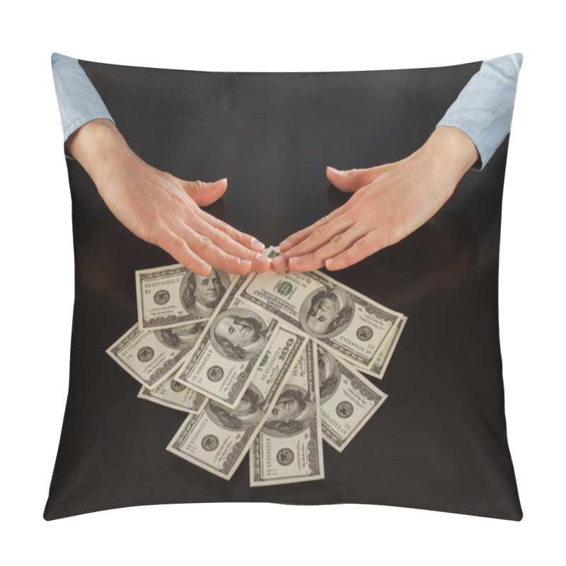 Personality  Human Hands Rejecting  Of Money Pillow Covers