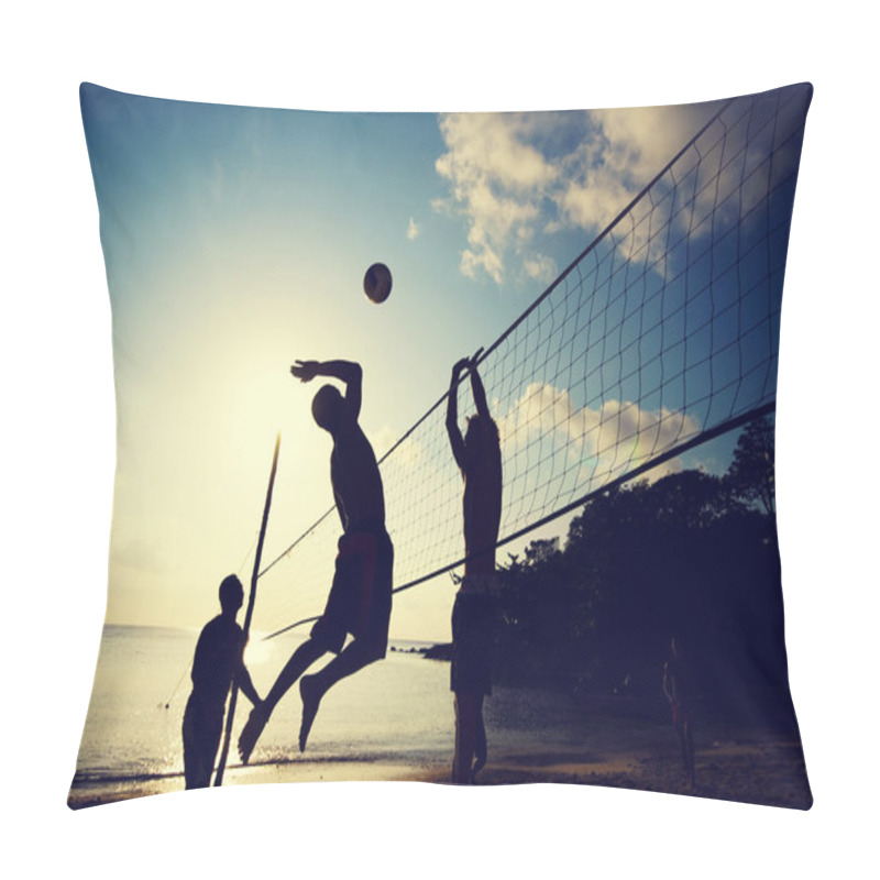 Personality  People Playing Beach Volleyball Pillow Covers