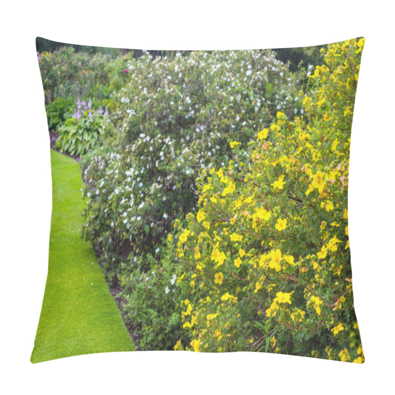 Personality  Beautiful Garden With Variety Of Trees And Bushes Pillow Covers