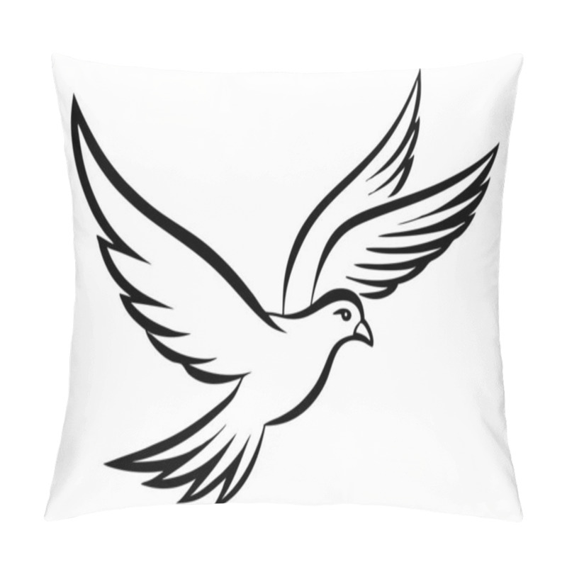 Personality  Stylized Flying Bird Illustration Highlighting Freedom And Grace Pillow Covers