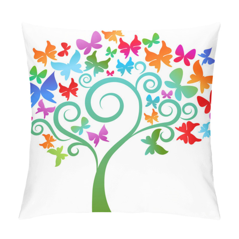 Personality  Colourful Butterfly Tree Pillow Covers